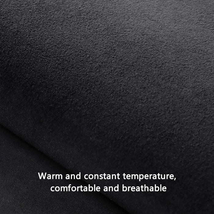 ANJUNY Car Electric Heated Seat Cushion Leather+Velvet+Sponge Winter Seat Heating Pad with Backrest - Black+Dark Blue / Driver Side - 7