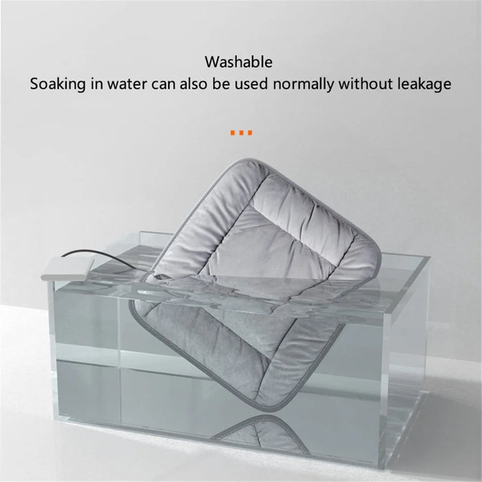 ANJUNY 4 Levels Heating Car Seat Cushion Cover USB Charging Winter Seat Heater Warmer - 4