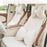 2Pcs Soft Plush Car Front Seat Mat + 2pcs Non-slip Backrest Cushion Cover - Beige - 3