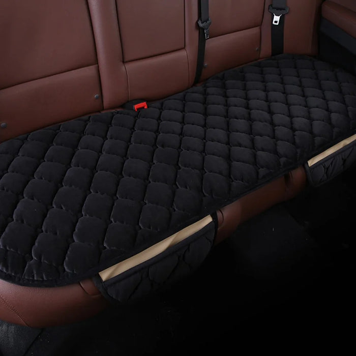 xdg-02 3Pcs / Set Car Front Rear Seat Mat Warm Anti-slip Vehicle Seat Cushions - Black - 3