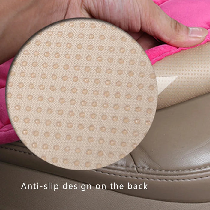 xdg-02 3Pcs / Set Car Front Rear Seat Mat Warm Anti-slip Vehicle Seat Cushions - Black - 5