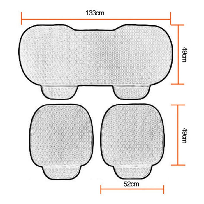 xdg-02 3Pcs / Set Car Front Rear Seat Mat Warm Anti-slip Vehicle Seat Cushions - Black - 6
