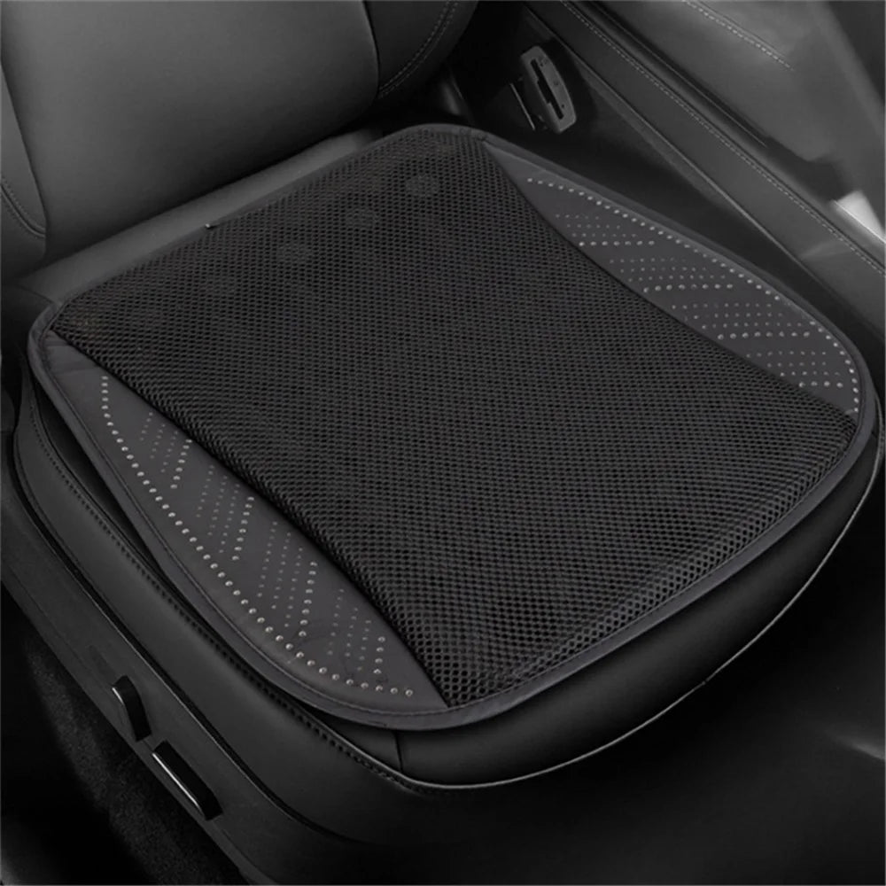 USB Car Seat Summer Cooler Breathable Ice Silk Seat Cushion ( Built-In 8 Fans) - Black - 7