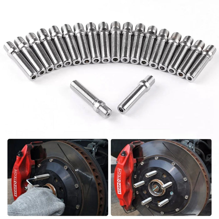 20PCS 58mm Universal Car Modification Extended Wheels Stud Conversion M12x1.5 to M12x1.5 Screw Adapter for German Cars - 1