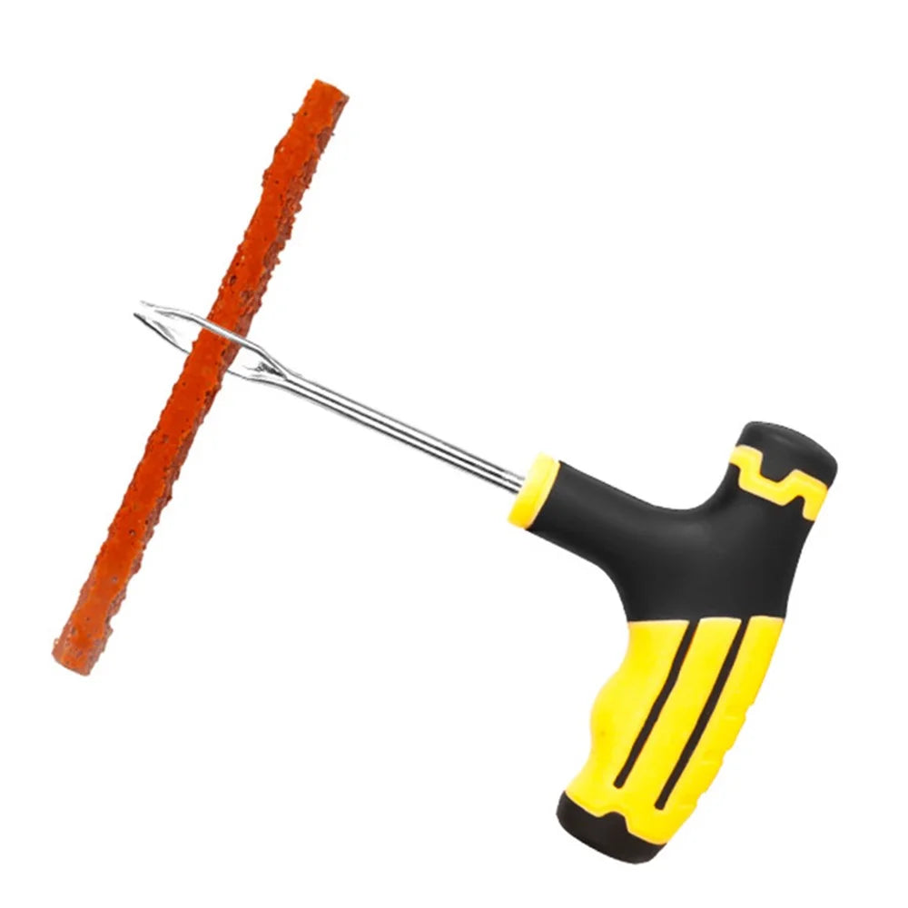 BY-1308 Car Tire Repair Tool Kit Tyre Puncture Tool with Rubber Strip + Gloves (without Glue) - 4