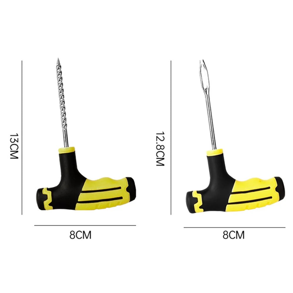 BY-1308 Car Tire Repair Tool Kit Tyre Puncture Tool with Rubber Strip + Gloves (without Glue) - 7