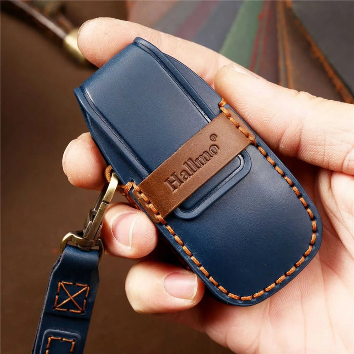 HALLMO C017 for E300L Car Cowhide Leather Key Protective Cover Anti-scratch Key Case - Brown - 6