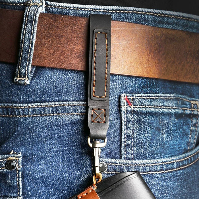 HALLMO C017 for E300L Car Cowhide Leather Key Protective Cover Anti-scratch Key Case - Brown - 7