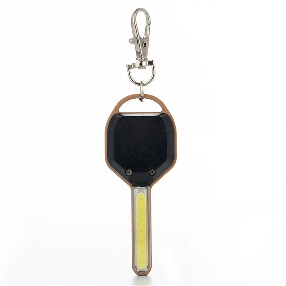 Mini LED Flashlight Keychain Portable LED Night Light Key Shaped Camping Emergency Lighting Illuminating Tool - Gold - 1