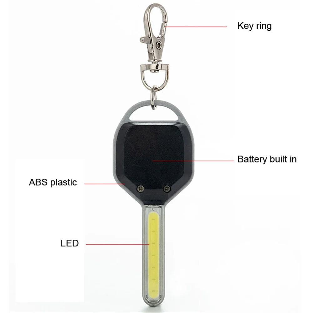 Mini LED Flashlight Keychain Portable LED Night Light Key Shaped Camping Emergency Lighting Illuminating Tool - Gold - 5