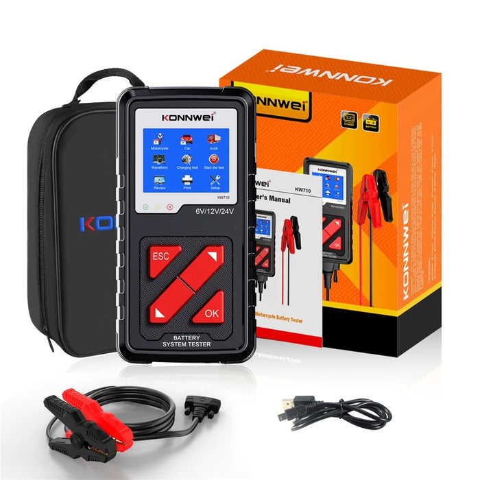 KW710 6V/12V/24V Motorcycle Car Truck Battery Tester Lead-acid Battery Analyzer - 2