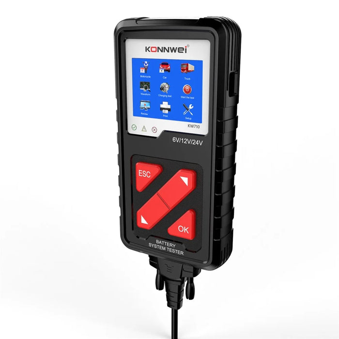 KW710 6V/12V/24V Motorcycle Car Truck Battery Tester Lead-acid Battery Analyzer - 5