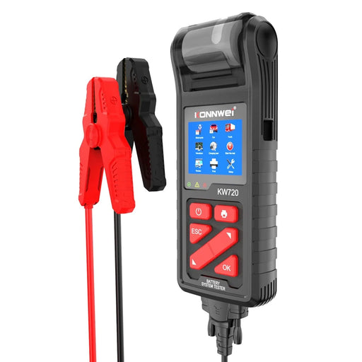 KONNWEI KW720 Automotive Battery Check Machine Automobile Battery Tester Battery Tester 6V 12V 24V Battery Load Tester with Printer - 1