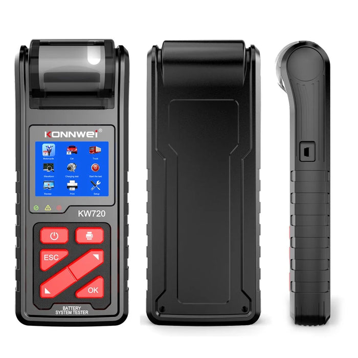 KONNWEI KW720 Automotive Battery Check Machine Automobile Battery Tester Battery Tester 6V 12V 24V Battery Load Tester with Printer - 3