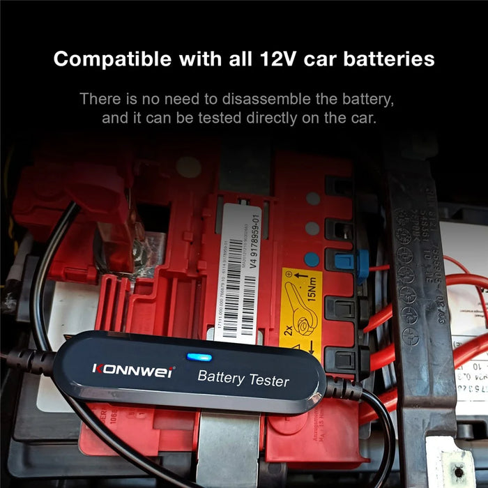 KONNWEI BK100 Automotive Wireless Bluetooth-compatible 6V 12V Battery CCA Tester Car Battery Charging Analyzer - Black - 3