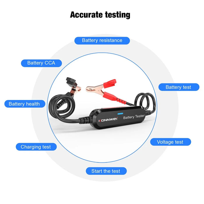 KONNWEI BK100 Automotive Wireless Bluetooth-compatible 6V 12V Battery CCA Tester Car Battery Charging Analyzer - Black - 5