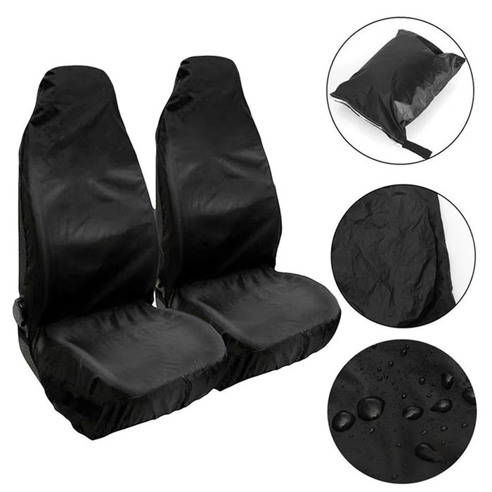 ZJ-784 2Pcs Car Front Seat Dust Cover Waterproof Polyester Seat Protector Sleeve - 4