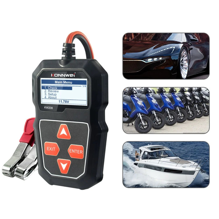 KONNWEI  KW208 Automotive Battery Tester Car Digital 12V 100-2000CCA Cranking Charging System Test Tool - 5