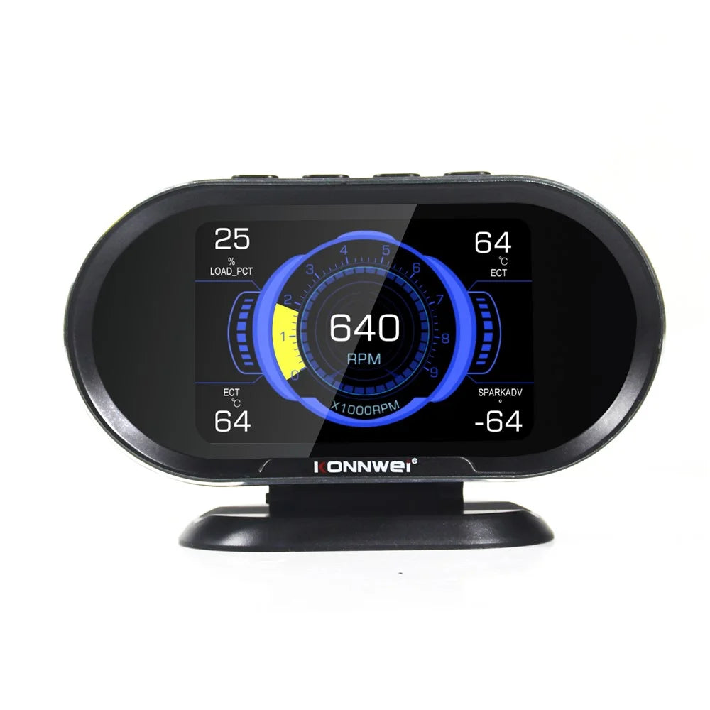 KONNWEI KW206 Auto Diagnostic Scanner Auto Onboard Computer Gauge + OBDII Engine Scanner - 1