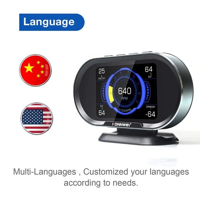 KONNWEI KW206 Auto Diagnostic Scanner Auto Onboard Computer Gauge + OBDII Engine Scanner - 6