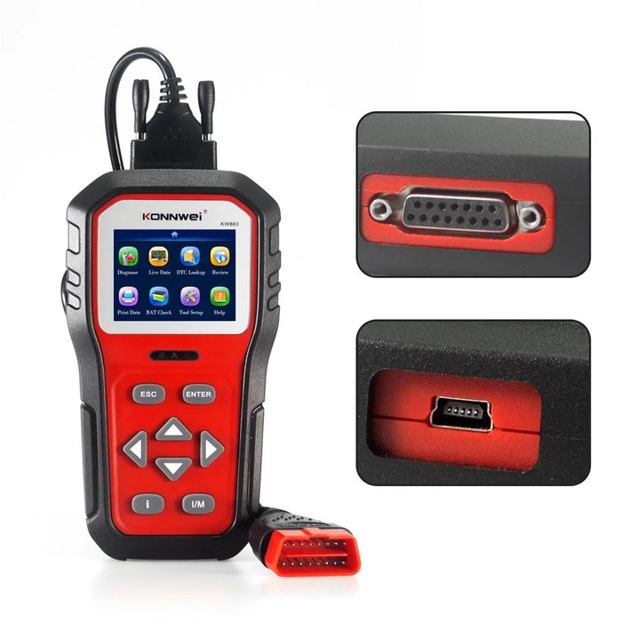 KONNWEI KW860 OBDII Scanner Code Reader Engine Fault Reader Erase/Reset Fault Codes Diagnostic Scanner - 4