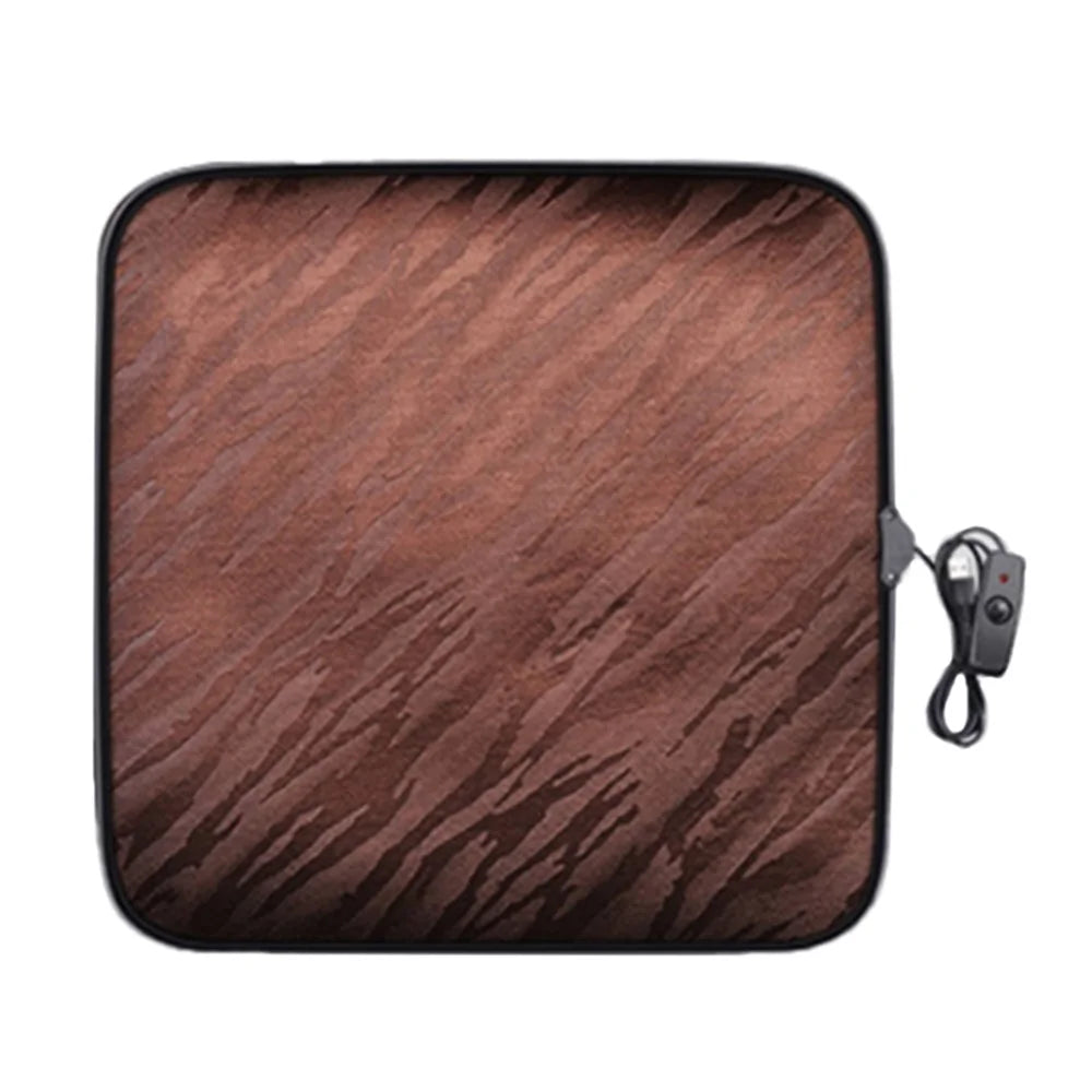 Portable USB Heated Car Seat Cushion Fast Heating Car Seat Mat for Winter Driving Car Accessory - Coffee - 1