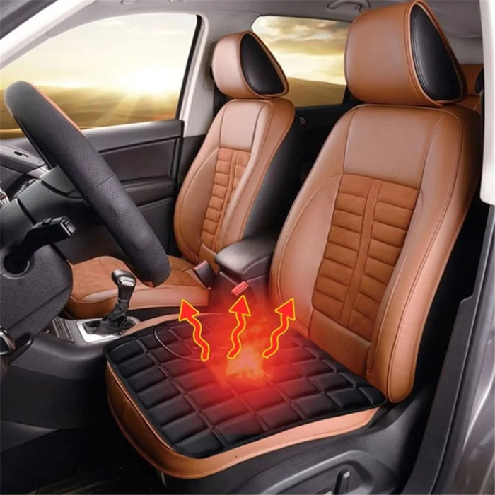 Portable USB Heated Car Seat Cushion Fast Heating Car Seat Mat for Winter Driving Car Accessory - Coffee - 4