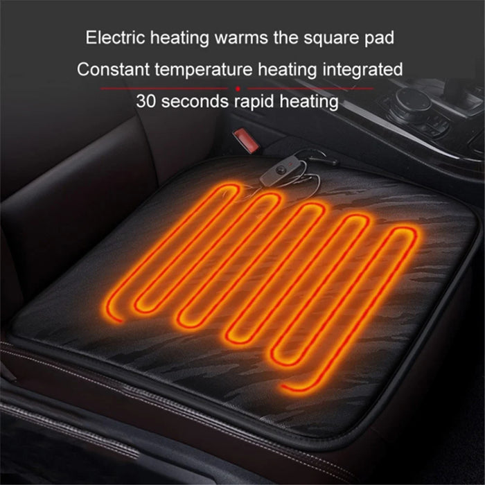 Portable USB Heated Car Seat Cushion Fast Heating Car Seat Mat for Winter Driving Car Accessory - Coffee - 6