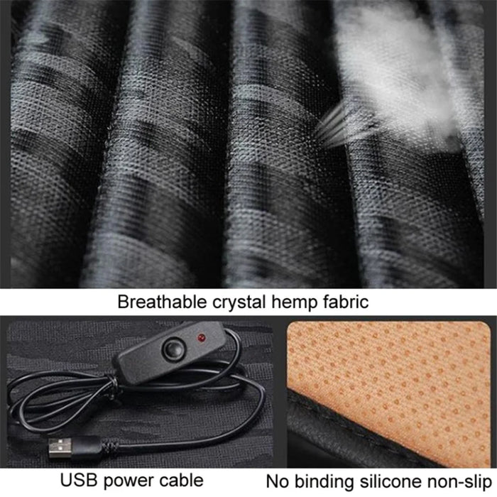Portable USB Heated Car Seat Cushion Fast Heating Car Seat Mat for Winter Driving Car Accessory - Coffee - 7