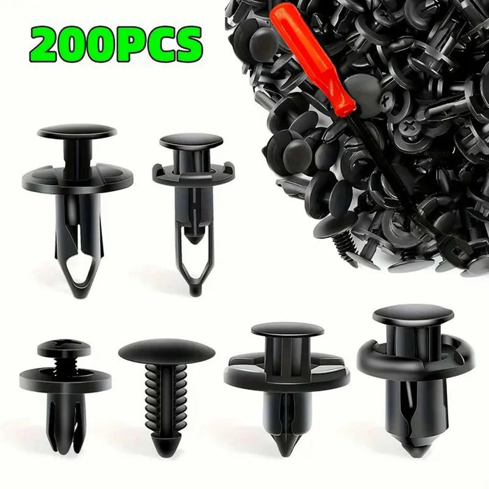 200Pcs Mixed Plastic Car Door Panel Fastener Vehicle Bumper Clips Retainer Fasteners with 1 Pry Tool - 1