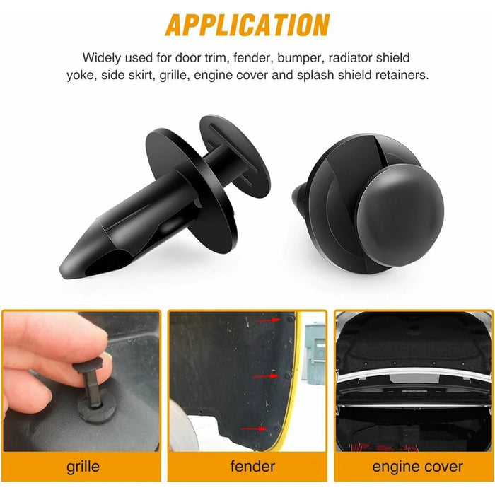 200Pcs Mixed Plastic Car Door Panel Fastener Vehicle Bumper Clips Retainer Fasteners with 1 Pry Tool - 2