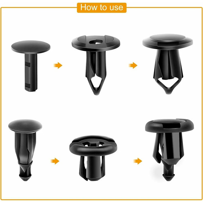 200Pcs Mixed Plastic Car Door Panel Fastener Vehicle Bumper Clips Retainer Fasteners with 1 Pry Tool - 5