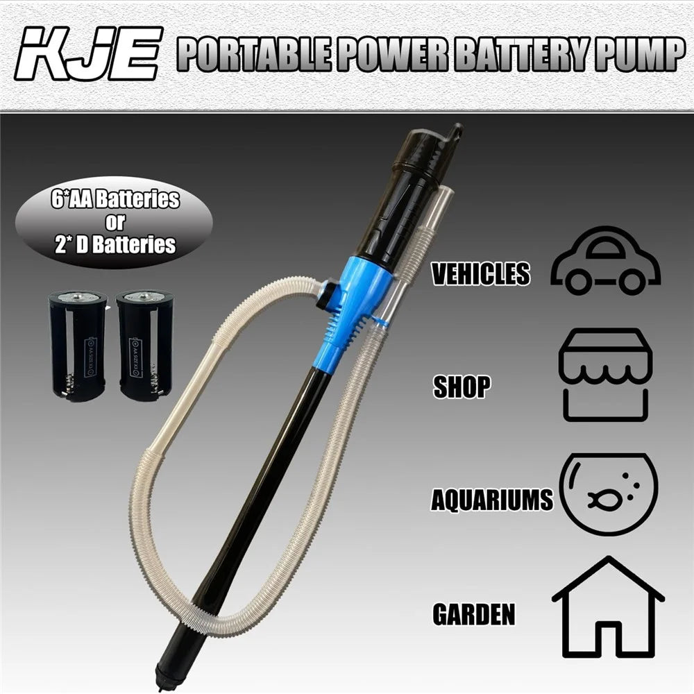 Portable Electric Fuel Transfer Pump Battery Powered Siphon Pump for Car Gas Tank and Water - 7