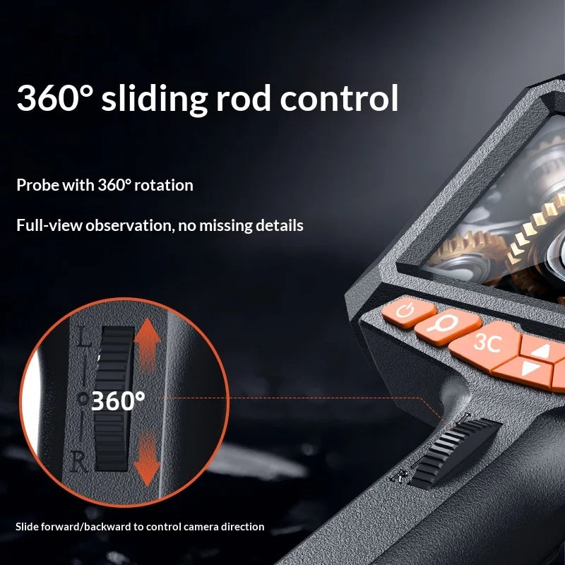 P370 1m Flexible Tube 8mm Lens Borescope 360 Degree Rotatable 5 Inch HD Screen Waterproof Endoscope Camera - 3