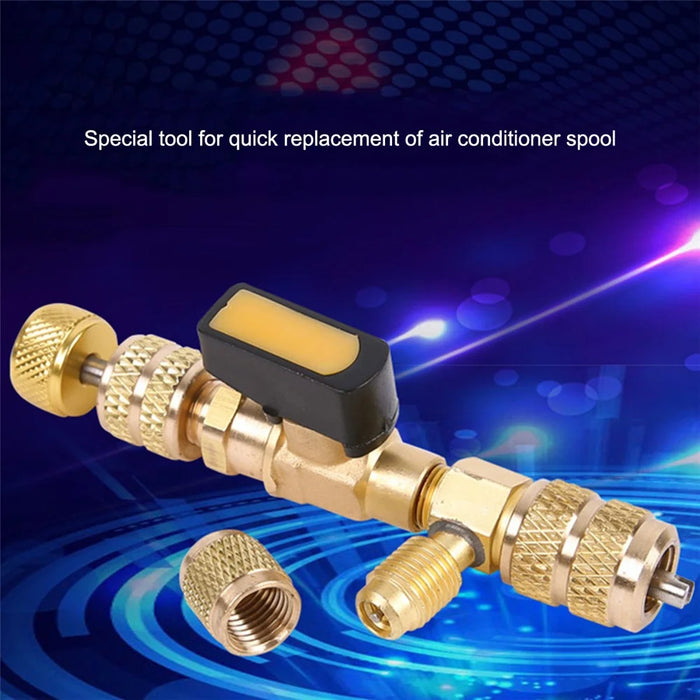 C0122 R410A R22 Spool Remover Installation Tool Set (10Pcs Spool Valves + 1Pcs Remover + 1Pcs Installation Tool) - 2