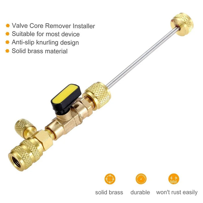 C0122 R410A R22 Spool Remover Installation Tool Set (10Pcs Spool Valves + 1Pcs Remover + 1Pcs Installation Tool) - 7