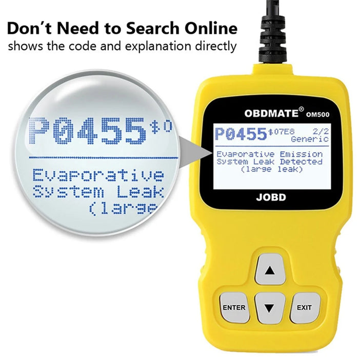OBDMATE OM500 OBDII  /  EOBD  /  JOBD Code Reader Car Fault Diagnosis Tester - 2