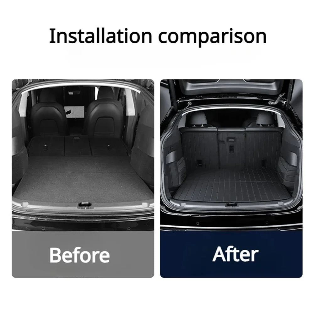 TSL1093 3Pcs / Set For Model Y Car Oxford Cloth Rear Trunk Mat Cushion Cargo Liner - 7