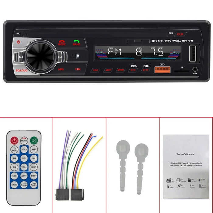Car Bluetooth-compatible MP3 Player Stereo Receiver Car FM Car Radio Audio Device with USB Port for Mobile Phone Charging - 2