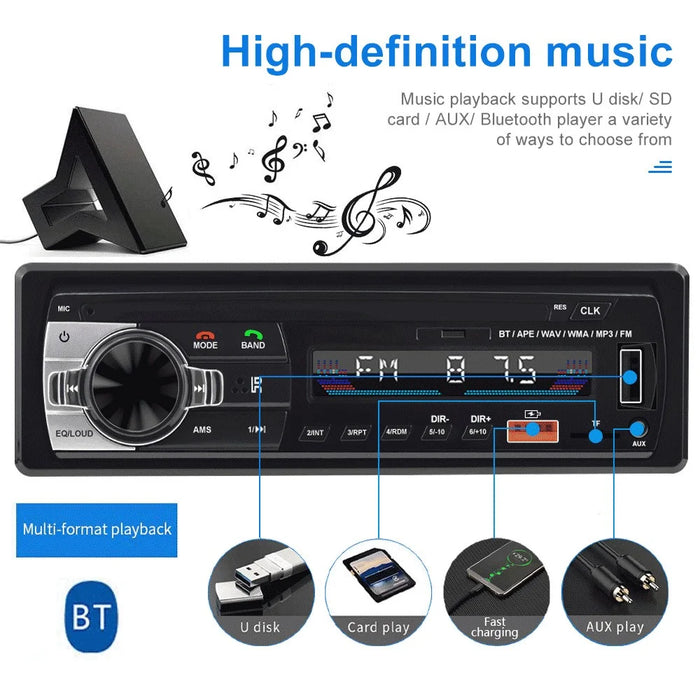 Car Bluetooth-compatible MP3 Player Stereo Receiver Car FM Car Radio Audio Device with USB Port for Mobile Phone Charging - 4