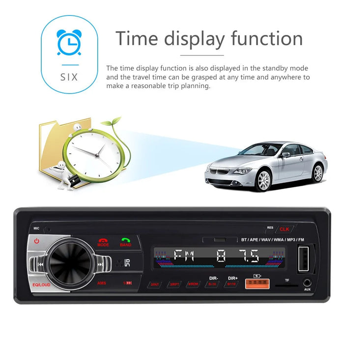 Car Bluetooth-compatible MP3 Player Stereo Receiver Car FM Car Radio Audio Device with USB Port for Mobile Phone Charging - 5