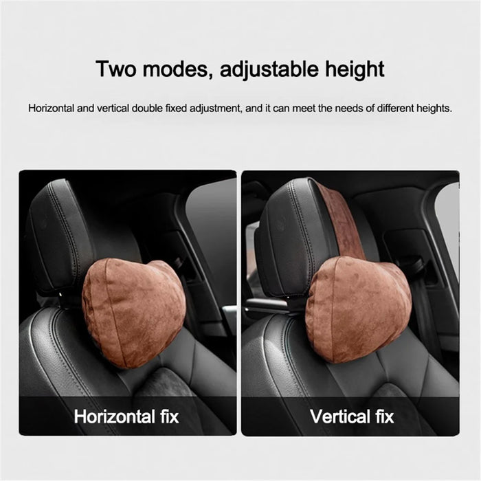 1152 Car Headrest Breathable Memory Foam Neck Pillow Head and Neck Support for Sleeping - Brown - 6
