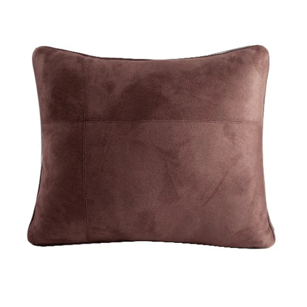 1152 Car Seat Waist Support Pillow Suede+Memory Foam Fatigue Relieve Lumbar Cushion - Brown - 1