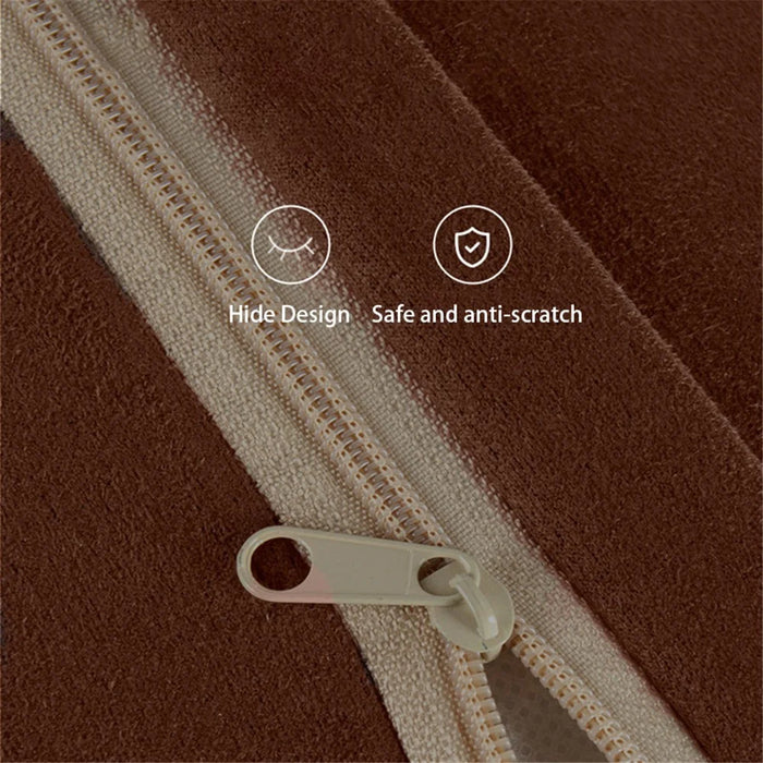1152 Car Seat Waist Support Pillow Suede+Memory Foam Fatigue Relieve Lumbar Cushion - Brown - 5