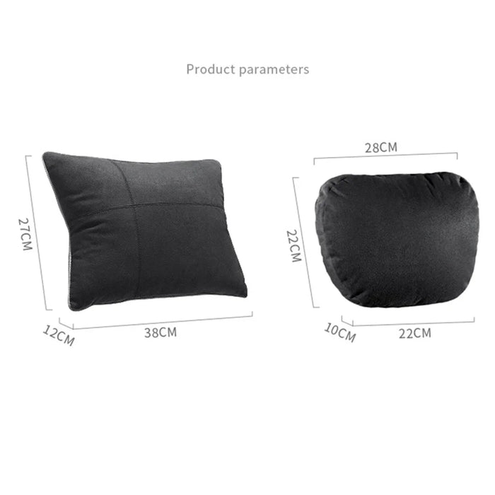 1152 Car Seat Waist Support Pillow Suede+Memory Foam Fatigue Relieve Lumbar Cushion - Brown - 7