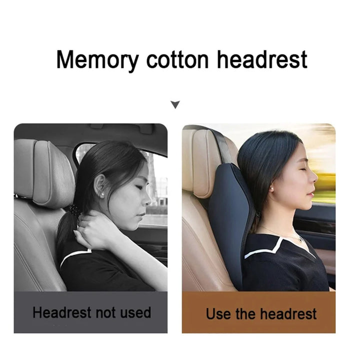 TS000512 For Model 3 / Y / S / X Memory Foam Lumbar Support Cushion Car Headrest Neck Pillow - Black - 2