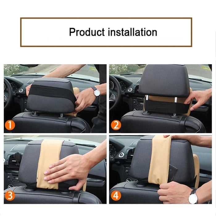 TS000512 For Model 3 / Y / S / X Memory Foam Lumbar Support Cushion Car Headrest Neck Pillow - Black - 6