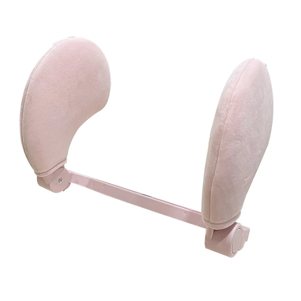 CARFU AC-410 Plush Headrest Pillow Cushion Adjustable Car Seat Sleep Side Support - Pink - 1