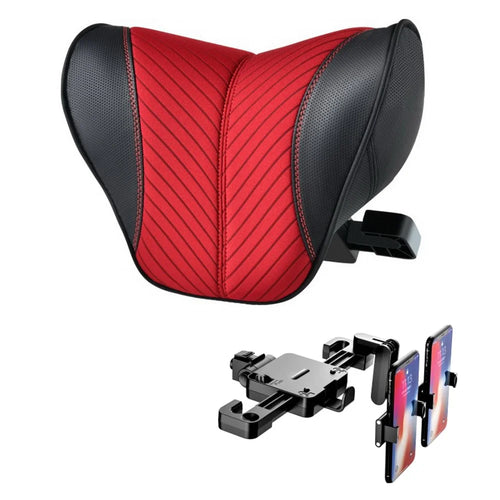 ZJ002 9D Automobile Seat Headrest Universal Adjustable Mechanical Headrest with Bracket - Red - 1