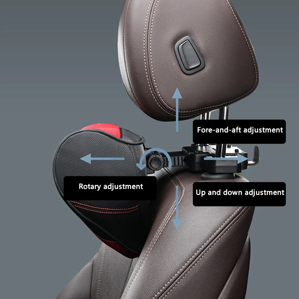 ZJ002 9D Automobile Seat Headrest Universal Adjustable Mechanical Headrest with Bracket - Red - 4